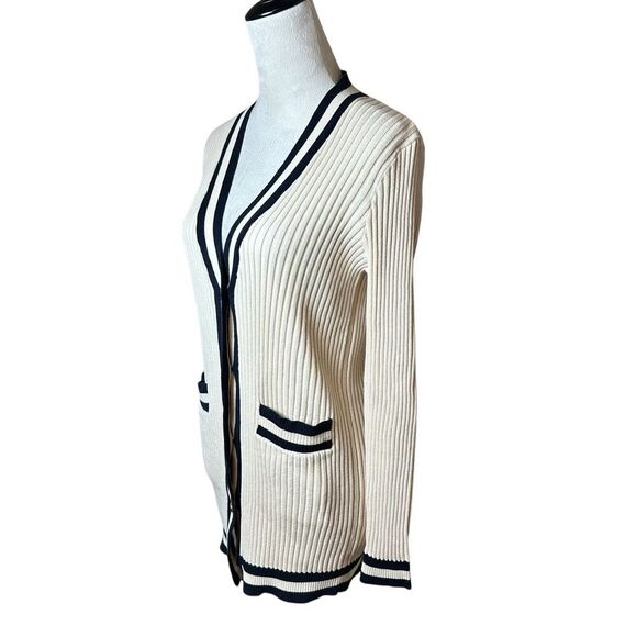 Cabi Radcliffe Varsity Button Up Ribbed Cardigan Small Preppy Academia Old Money - Picture 5 of 8